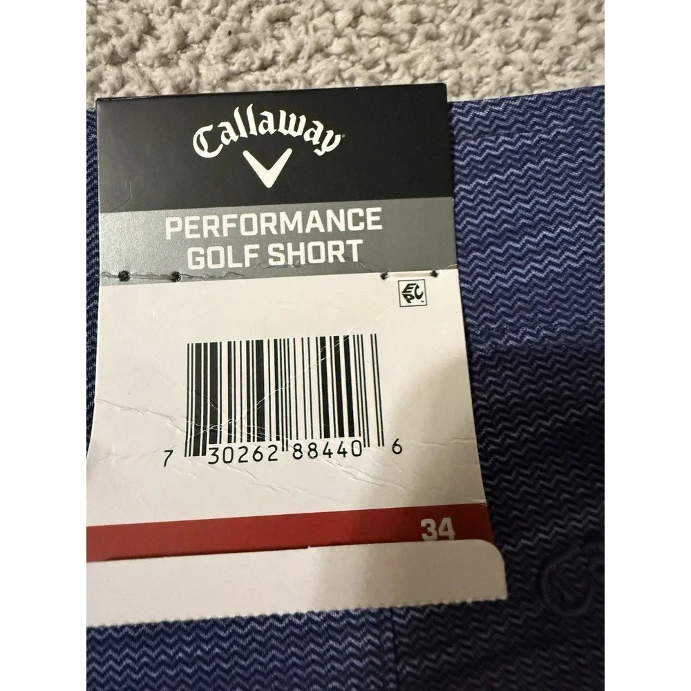 Callaway Performance Golf Short Blue Men's 34 Athletic Stretch Opti-Dri Logo